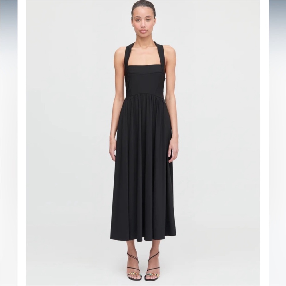 Hill House Black Dress with Square Neck the fleur midi dress